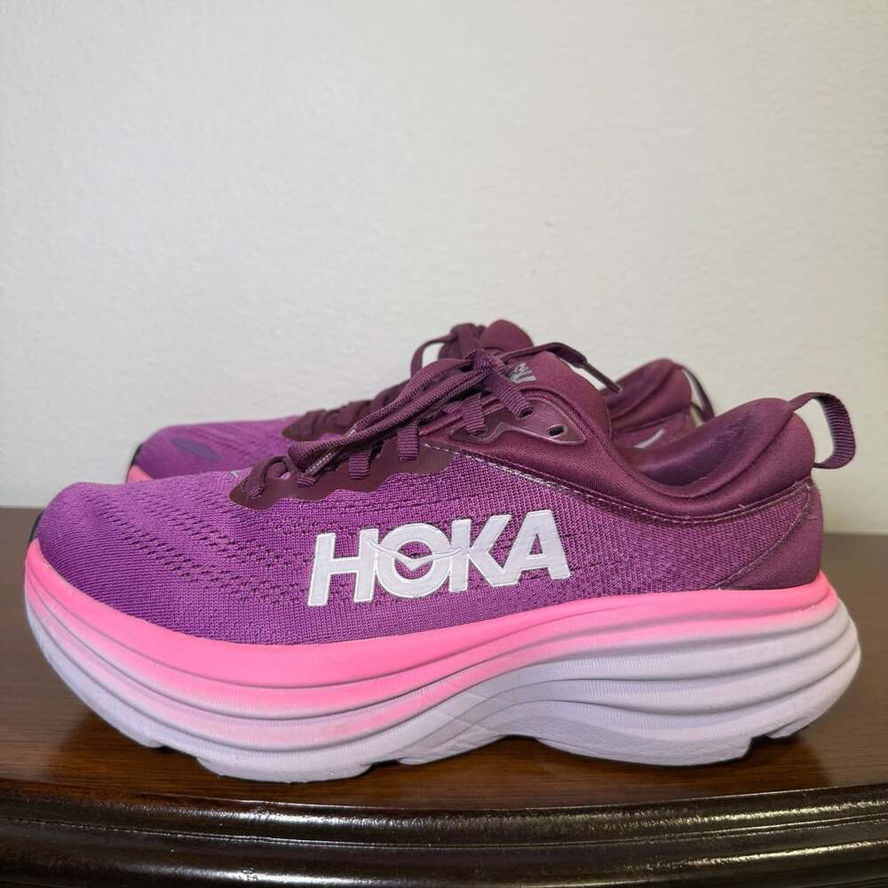 Hoka One One Women's Bondi 8 Running Shoes Beautyberry Grape Wine Size 7.5B - Picture 12 of 12